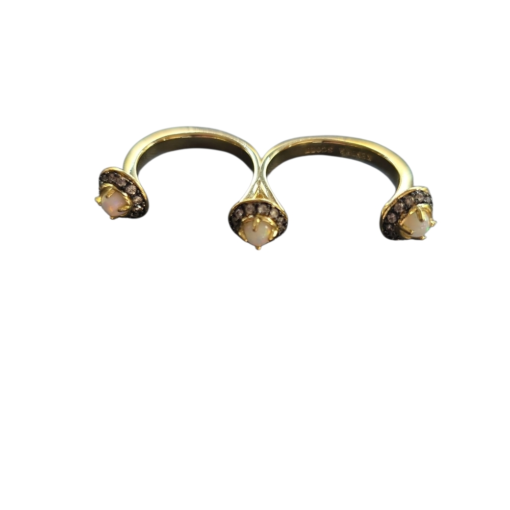 Kendra Scott 14k Gold Plated And Gz Double Ring with Opal Stones